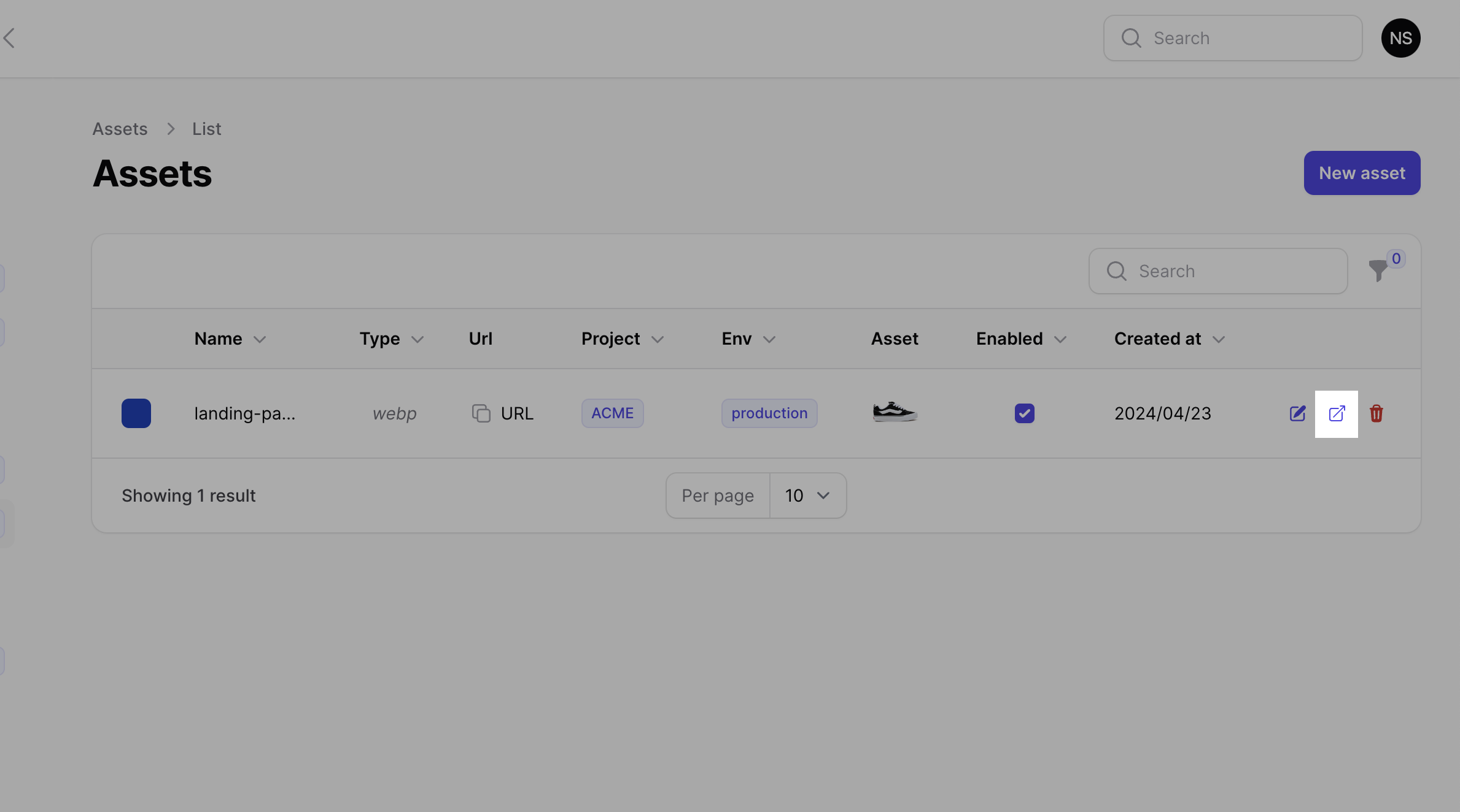 Copy the asset to another environment